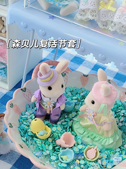 SylvanianFamilies森贝儿家族｜Easter Celebration Set复活节玛格丽兔情侣站宝套组/玩具/过家家5691