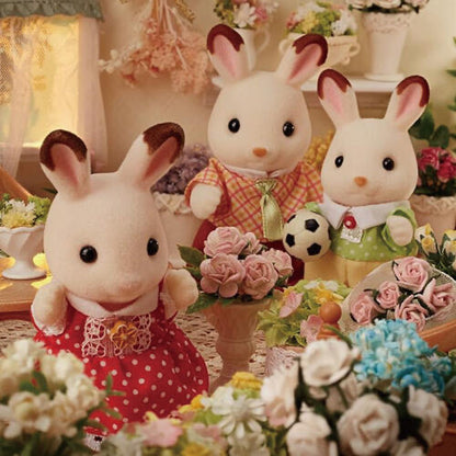 SylvanianFamilies森贝儿家族｜Chocolate Rabbit Family可可兔家族系列/一家四口套组/玩具/过家家5655