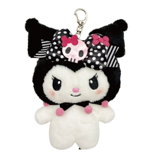 Sanrio｜Pink Black Party Mascot Holder /Plush Keychain Pouch｜H17 x W15 x D5.5cm approx.