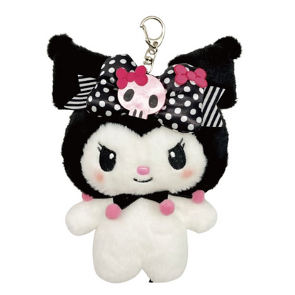 Sanrio｜Pink Black Party Mascot Holder /Plush Keychain Pouch｜H17 x W15 x D5.5cm approx.