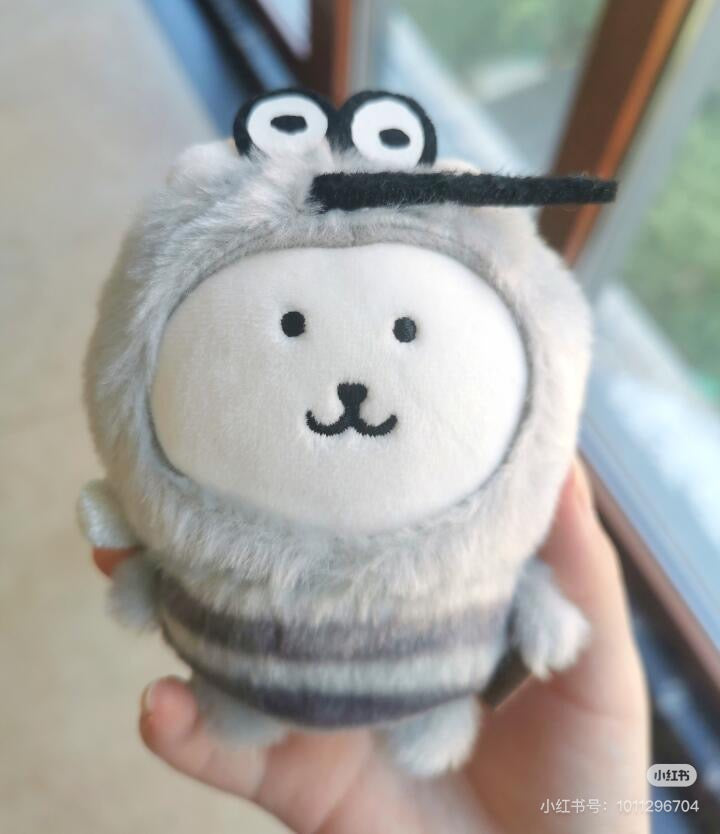 Nagano嘲讽熊｜Market Petit Mini Mascot嘲讽熊灰色蚊子毛茸茸挂件/包挂｜约H125 x W100 x D50mm