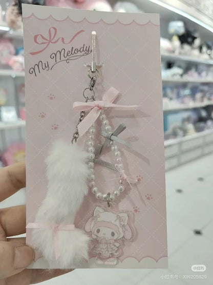 Sanrio｜White Cat Ballerina Keychain/Keyring｜1.2 x 9.9 x 18.4cm approx.