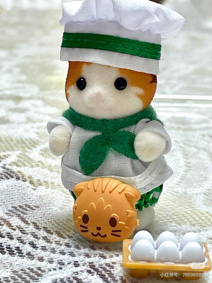【限购1】SylvanianFamilies森贝儿家族｜ Baby Trio Bakery Epoch Calico Critters烘焙厨师站宝套组