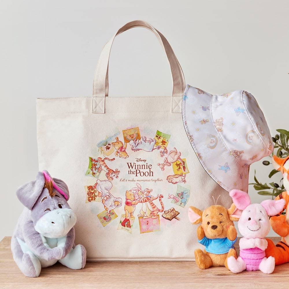 Disney｜Winnie the pooh小熊维尼2023蜜蜂日限定超大容量帆布托特包/电脑包/外出包/内里巨精致还能像束口袋收起｜高さ約40×幅50×奥行き14(cm)
