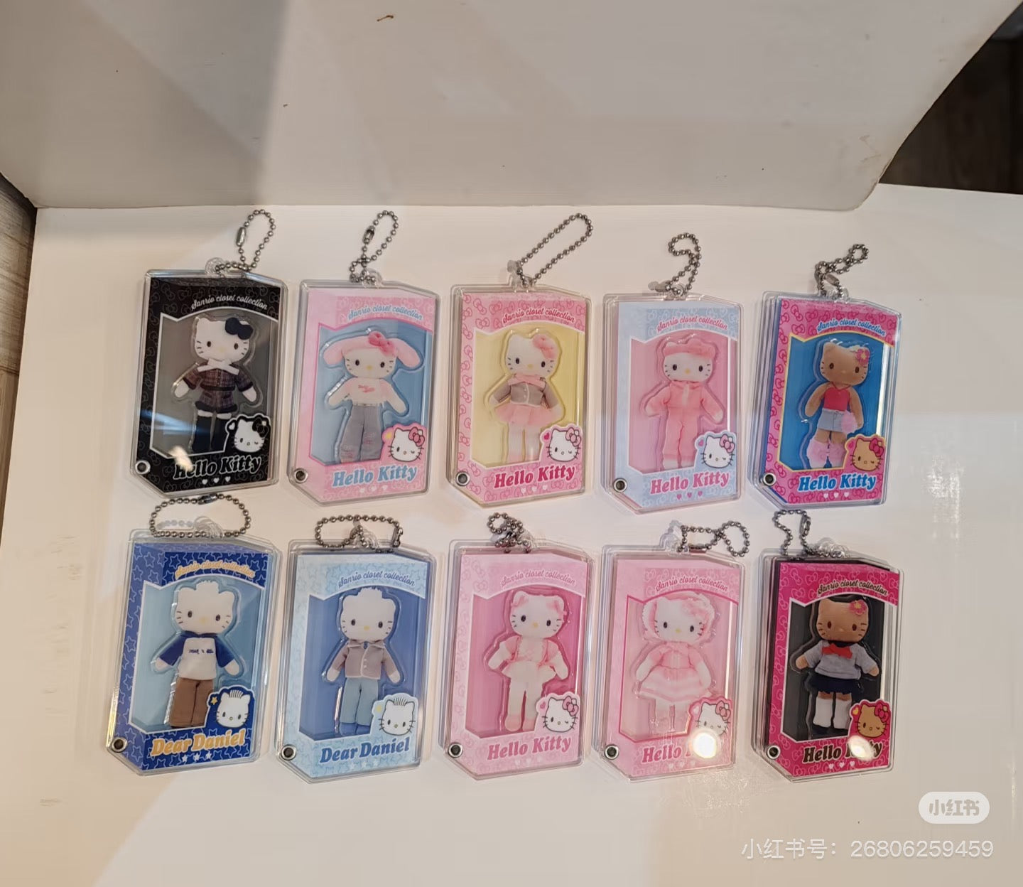 Hello Kitty｜Closet Collection Doll Dear Daniel &amp; Hello Kitty Acrylic Charm mystery bag/blind box/All 10 types｜1pcs