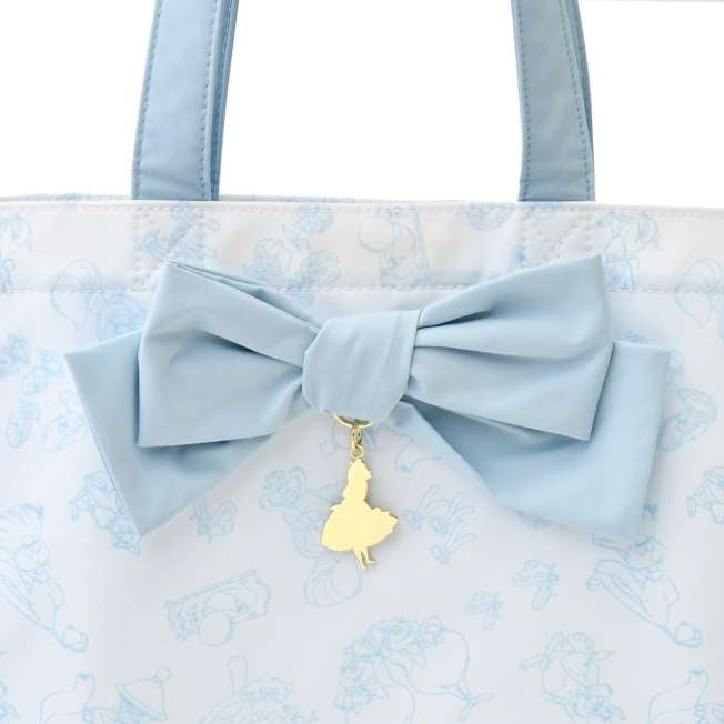 Disney｜爱丽丝梦游仙境Alice Sweet Garden甜蜜花园茶会特辑超美水色公主吊坠花边大蝴蝶结托特包/单肩包/颜色超美｜約 縦38×横34×厚み1(cm)
