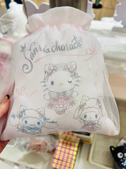 Sanrio｜Handled Pouch White Cat Ballerina｜21×0.5×24cm approx.