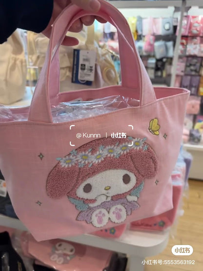 Sanrio｜Hello Kitty Tiny Chum Pink Flower Mini Tote Bag｜340×200×120mm approx.✔️