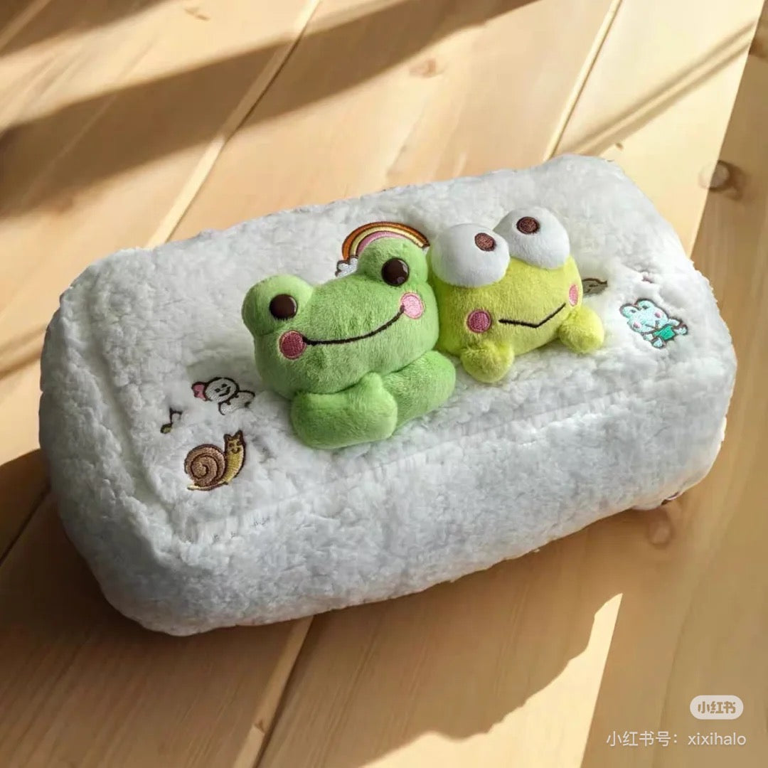 Sanrio｜Kerokero Keroppi 大眼蛙 x 泡菜蛙联名纸巾盒｜约30.5 x 17 x 14 cm
