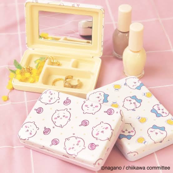 Chiikawa 吉伊卡哇|带镜小八可爱首饰盒/小物收纳盒/反面也有图案|約H70×W108×D16mm