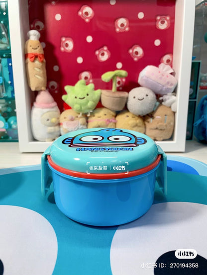 Sanrio｜丑鱼圆形叠装抗菌双层饭盒/附小叉子/微波炉洗碗机可用｜230ml?270ml