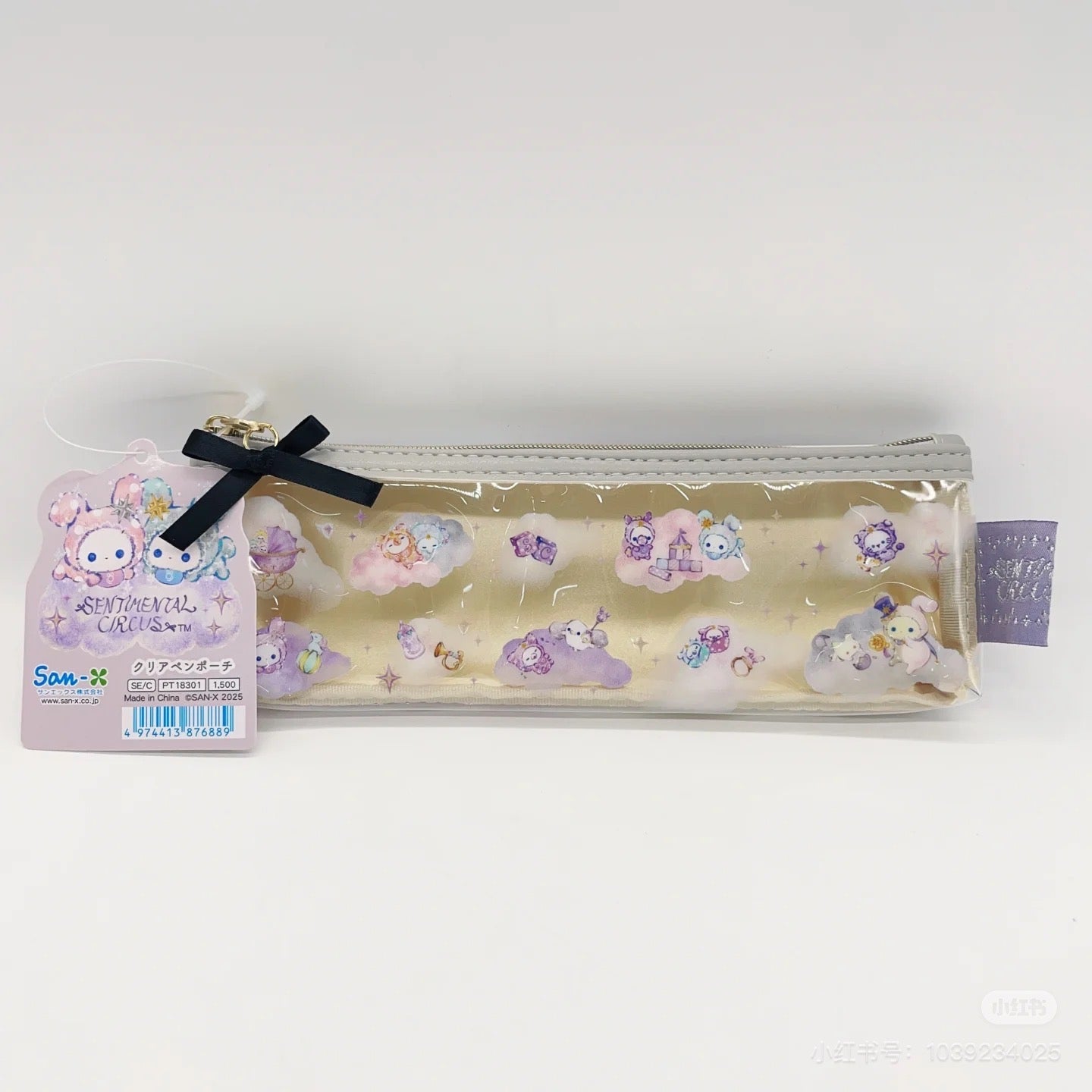 Sentimental Circus｜San-X Clear Slim Pen Case - Spica and the Child of the Constellation Black Ribbon｜70×205×30mm approx.