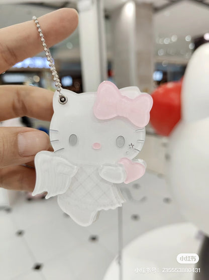 Hello kitty凯蒂猫｜Sanrio Hello Kitty Slide Mirror/ Angel and Little Devil天使恶魔闪闪滑动随身镜｜约8.6 x 6.0 x 1.0cm