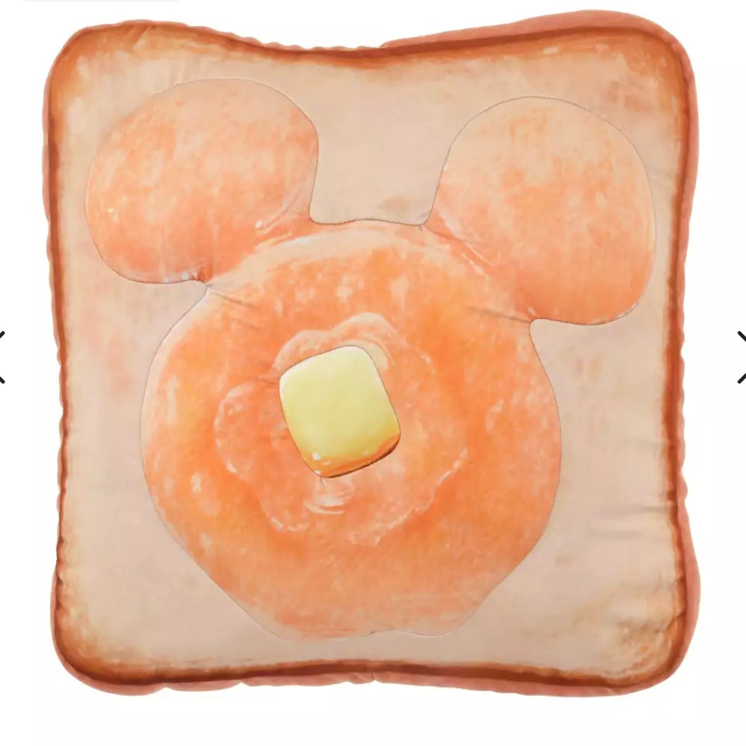 Disney迪士尼｜Mickey’s Bakery米奇烘焙系列mochi面包/吐司大抱枕｜約縦35×横35×厚み15.5(cm)
