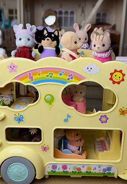 SylvanianFamilies森贝儿家族｜Rainbow Fun Nursery Bus 彩虹校车套组/不含玩偶/套组/玩具/过家家5744