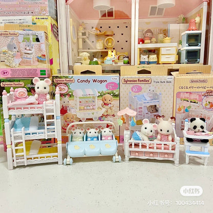 SylvanianFamilies森贝儿家族｜Triple Bunk Beds with Slide可自由拼接三层婴儿床套组/玩具/过家家5741