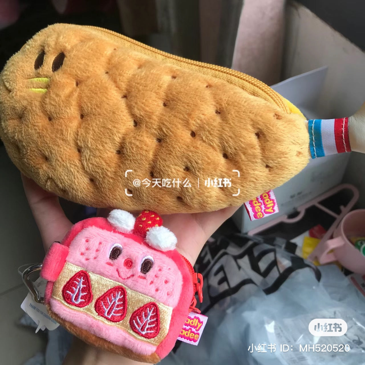 Gladly gladee｜草莓/柠檬芝士蛋糕无线耳机手袋零钱包/Airpods收纳袋/耳机包｜约70 x 65 x 25 mm