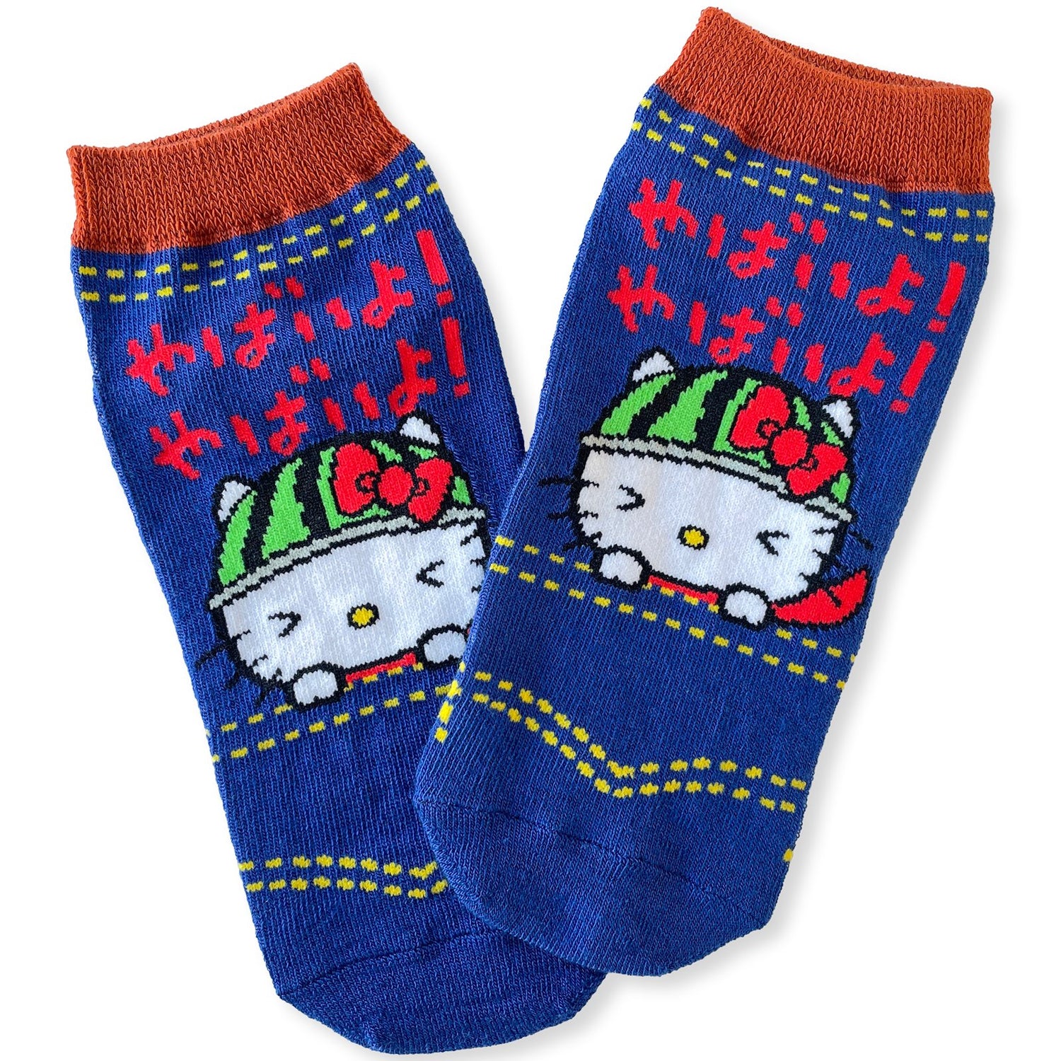 Sanrio｜西瓜Hello Kitty/温泉Kitty丑鱼卡通袜｜22-24cm