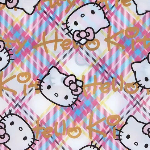 Hello kitty凯蒂猫｜50周年限定苏格兰少女格纹洋装kitty折叠环保袋｜约26 x 33 x 11 cm