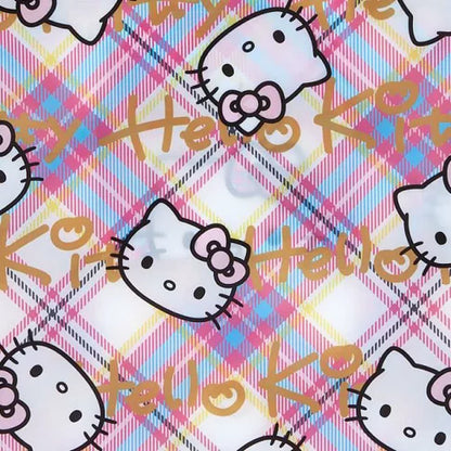 Hello kitty凯蒂猫｜50周年限定苏格兰少女格纹洋装kitty折叠环保袋｜约26 x 33 x 11 cm