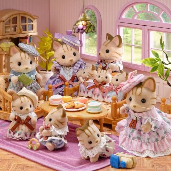 【limit 1】SylvanianFamilies｜Striped Cat Family Baby Striped Cat Elegant Set