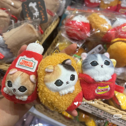 Mofusand｜Diner Connectable! Triple Charm Mascot Holder /Plush Keychain