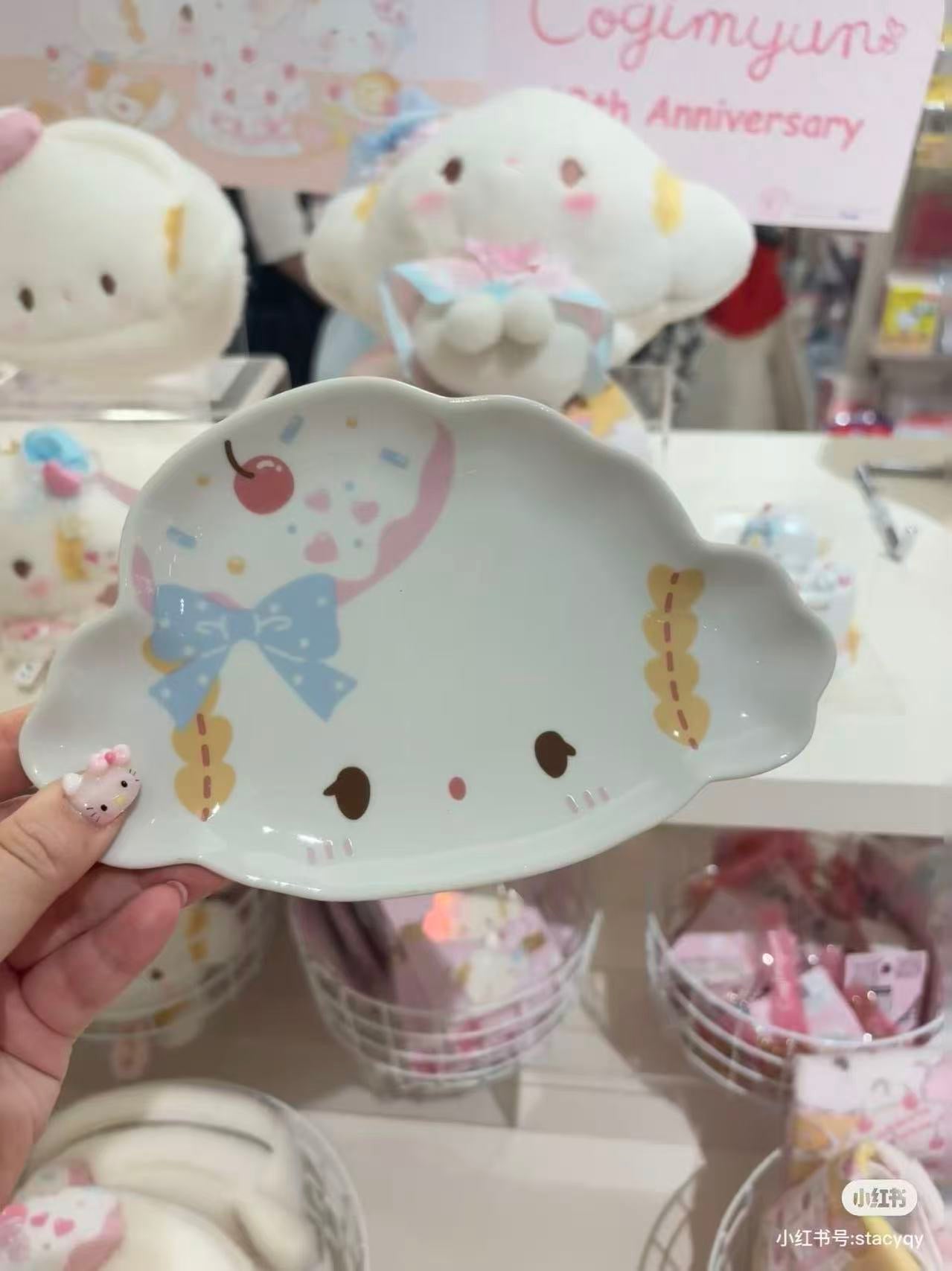Sanrio｜Cogimyun Sweets Party 10th Anniversary Character Plate｜19×12×1.7cm approx.