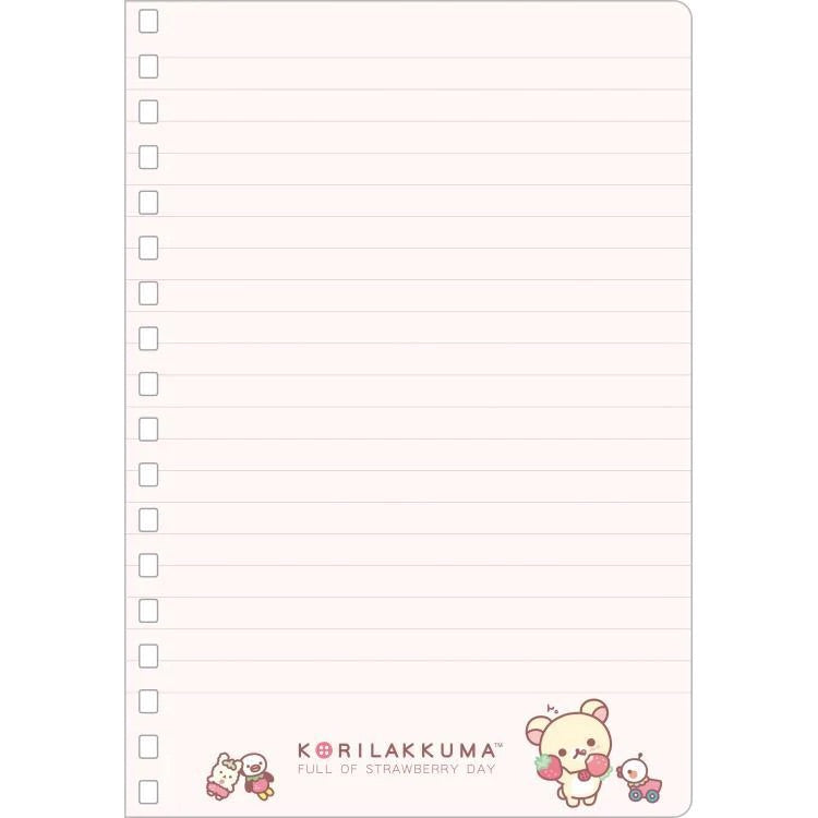 Rilakkuma轻松熊｜草莓日系列硬壳可爱B6螺旋笔记本｜120页/180(h) x 125(w)mm