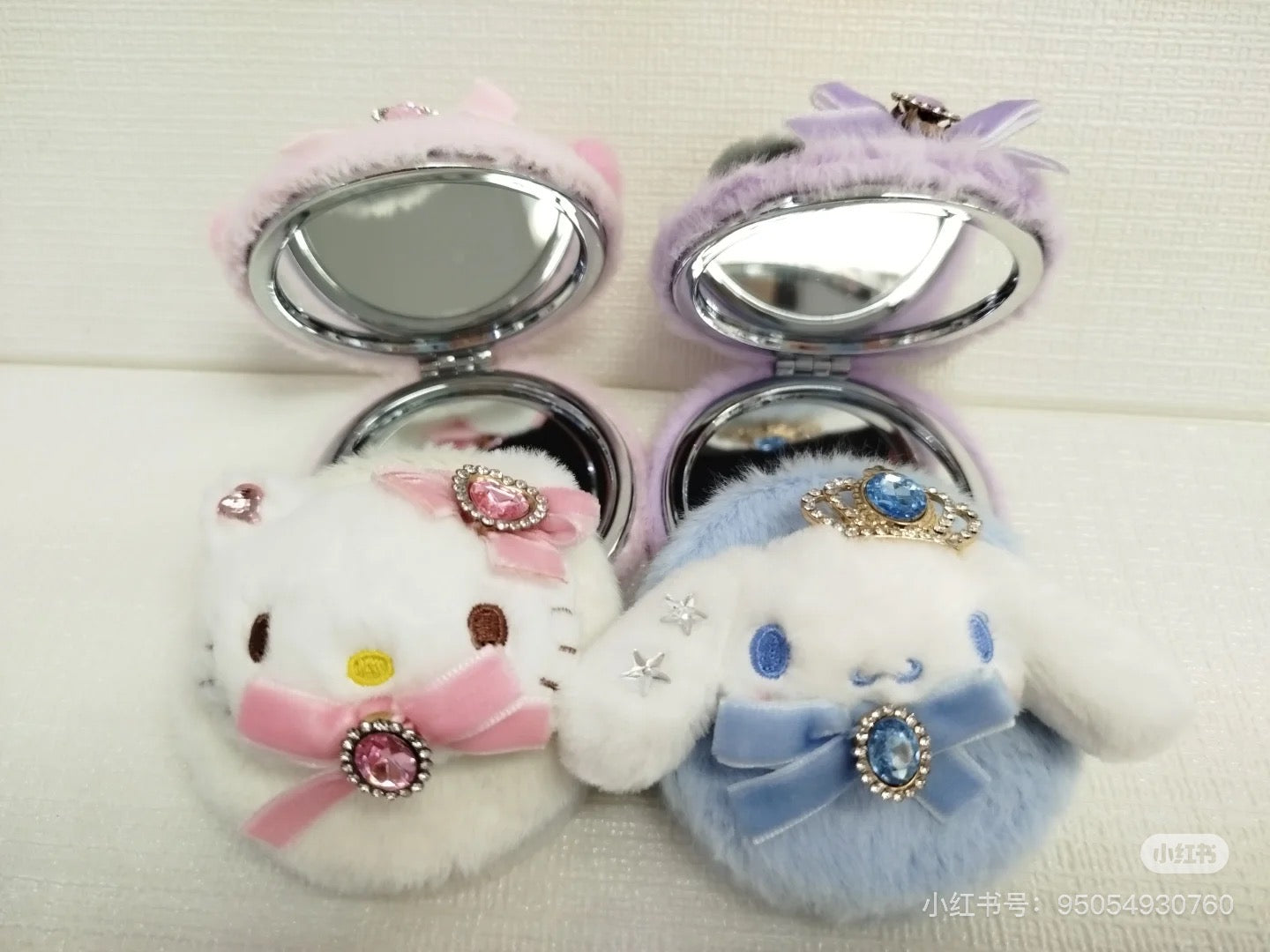 Sanrio｜Mascot Stone Ribbon Original 2-sided Compact Mirror｜7.5×1.5×7.5cm approx.