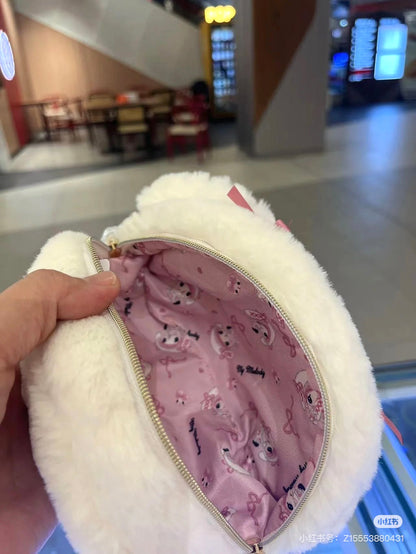 Sanrio｜第三代暗黑地雷限定毛绒化妆包/印花防水内里/珍珠拉链头｜约20×10×14cm