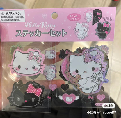 Hello kitty凯蒂猫｜Sanrio Hello Kitty Bangs Clip/ Angel and Little Devil天使恶魔镭射模切贴纸｜共29张