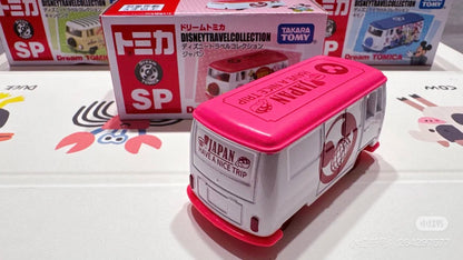Tomica｜Dream Tomica SP Disney Travel Collection 多美卡 × 迪士尼限定粉色露营旅行巴士模型玩具/摆件｜约7.8 x 4.2 x 4 cm