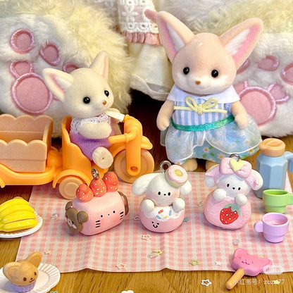 SylvanianFamilies森贝儿｜Sunny Picnic Fennec Fox Sister &amp; Baby 耳廓狐阳光野外套组/玩具/过家家5698