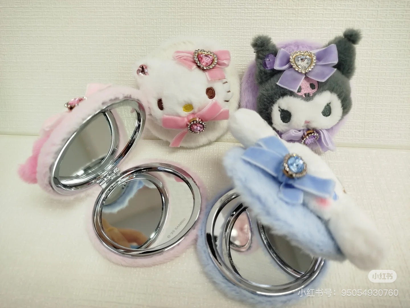 Sanrio｜Mascot Stone Ribbon Original 2-sided Compact Mirror｜7.5×1.5×7.5cm approx.