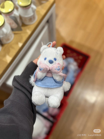 Disney｜Winter Shiny Color Pink Blue Mascot Holder /Plush Keychain｜15.5x12.5x8.5cm approx.