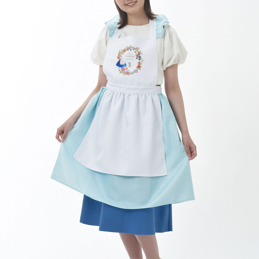 Disney｜爱丽丝梦游仙境Alice Sweet Garden甜蜜花园茶会特辑/水彩蝴蝶结蓬蓬印花围裙/可爱公主裙/女仆装/细节精美｜约87cmx75cm