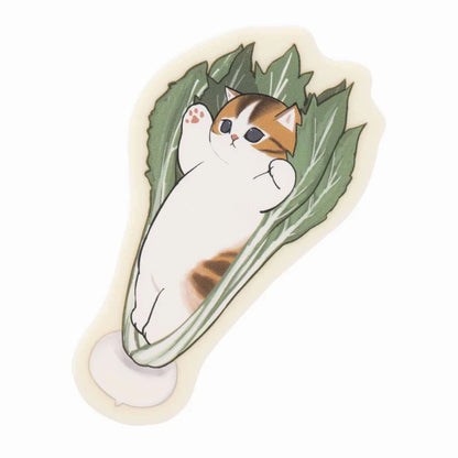Mofusand｜Mofumofu Marche Sleeping Acrylic Badge - Vegetable Cat｜H65×W54×D15mm approx.