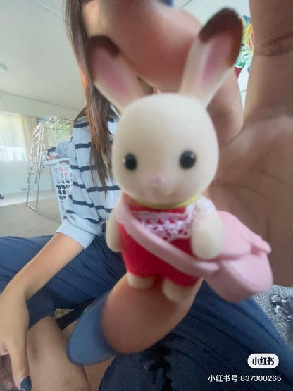 SylvanianFamilies森贝儿家族｜Chocolate Rabbit Baby 巧克力兔/可可兔包包帽子站宝套装/四肢可动/玩具/过家家
