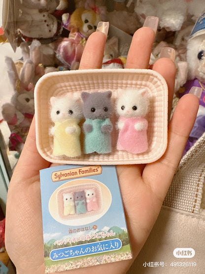 SylvanianFamilies森贝儿家族｜Persian Cat Triplets超萌波斯猫三胞胎宝宝套组/玩具/过家家5458