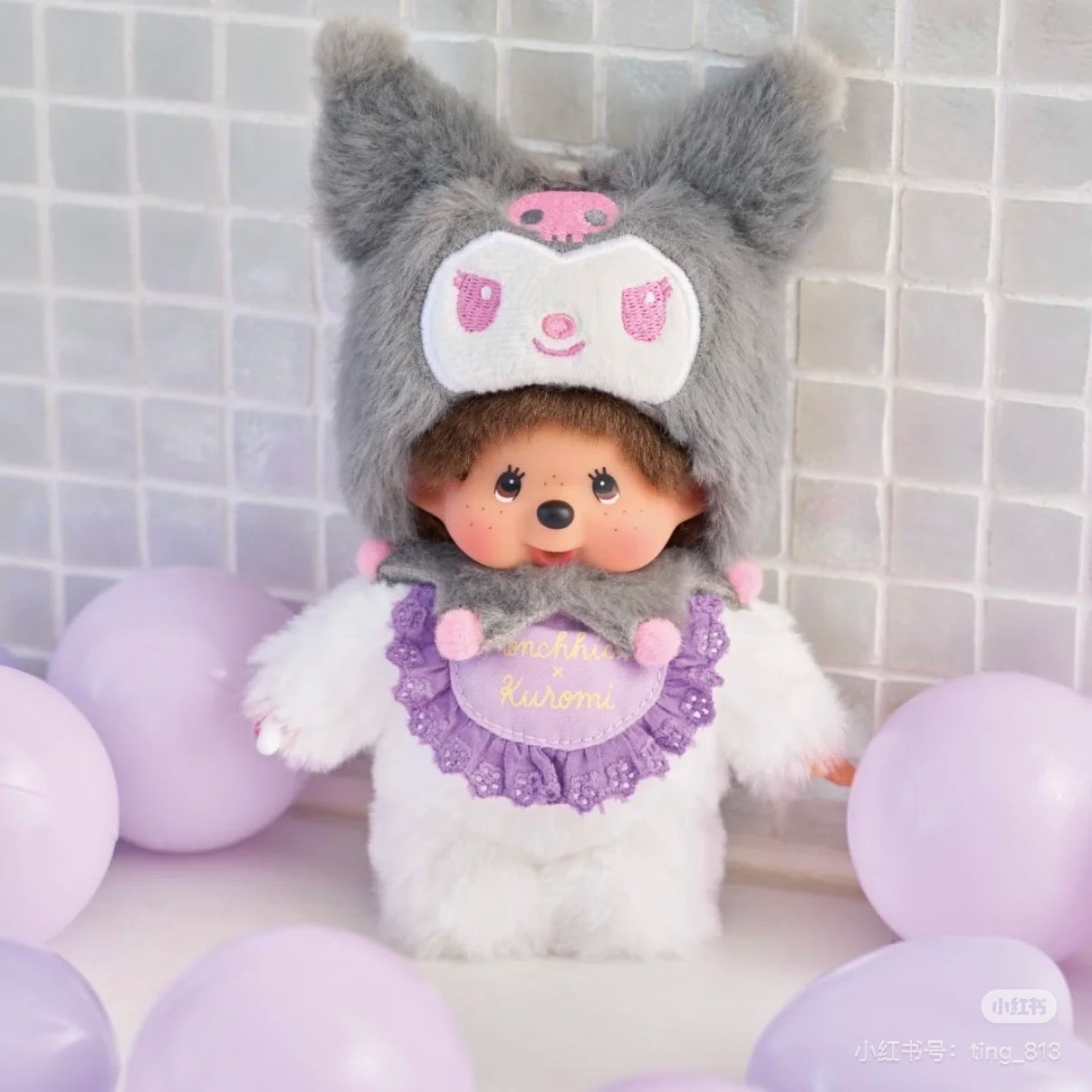 Monchhichi｜sanrio Mascot Holder /Plush Keychain｜H15 x W10 x D10cm  approx.