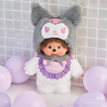 Monchhichi｜sanrio Mascot Holder /Plush Keychain｜H15 x W10 x D10cm  approx.