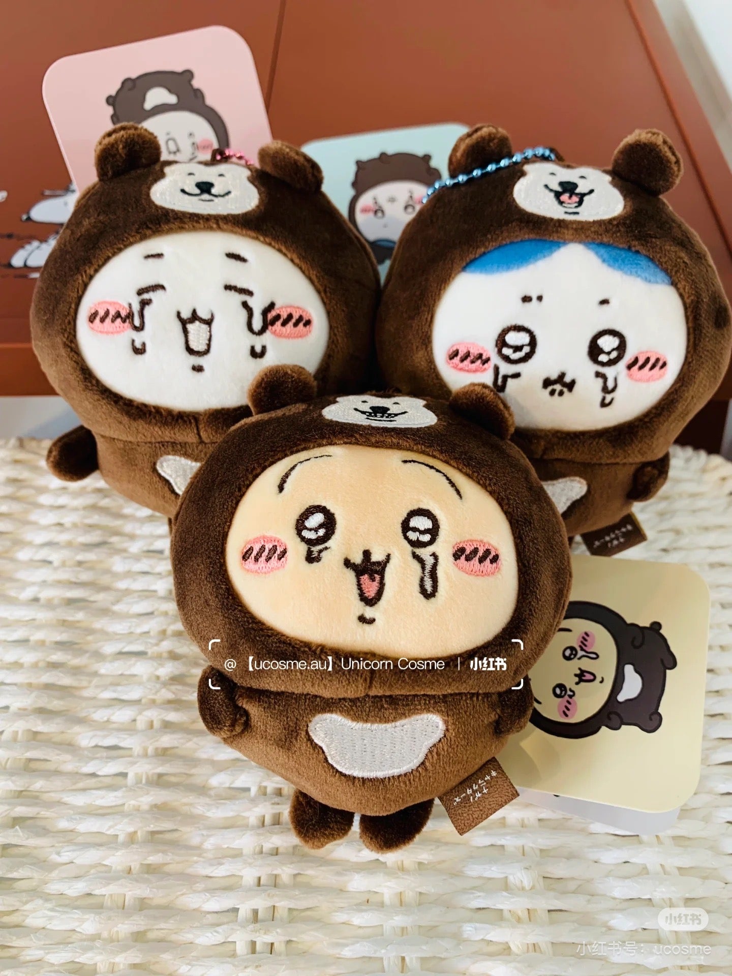 【限购1】Chiikawa 吉伊卡哇｜Nagano Characters Malay bearIs covered Mascot马来熊限定哭唧唧表情毛绒玩偶挂件/包挂｜约H110 x W80 x D50mm