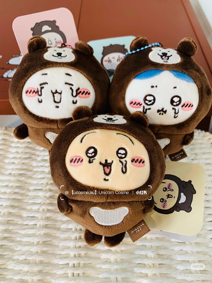 【限购1】Chiikawa 吉伊卡哇｜Nagano Characters Malay bearIs covered Mascot马来熊限定哭唧唧表情毛绒玩偶挂件/包挂｜约H110 x W80 x D50mm