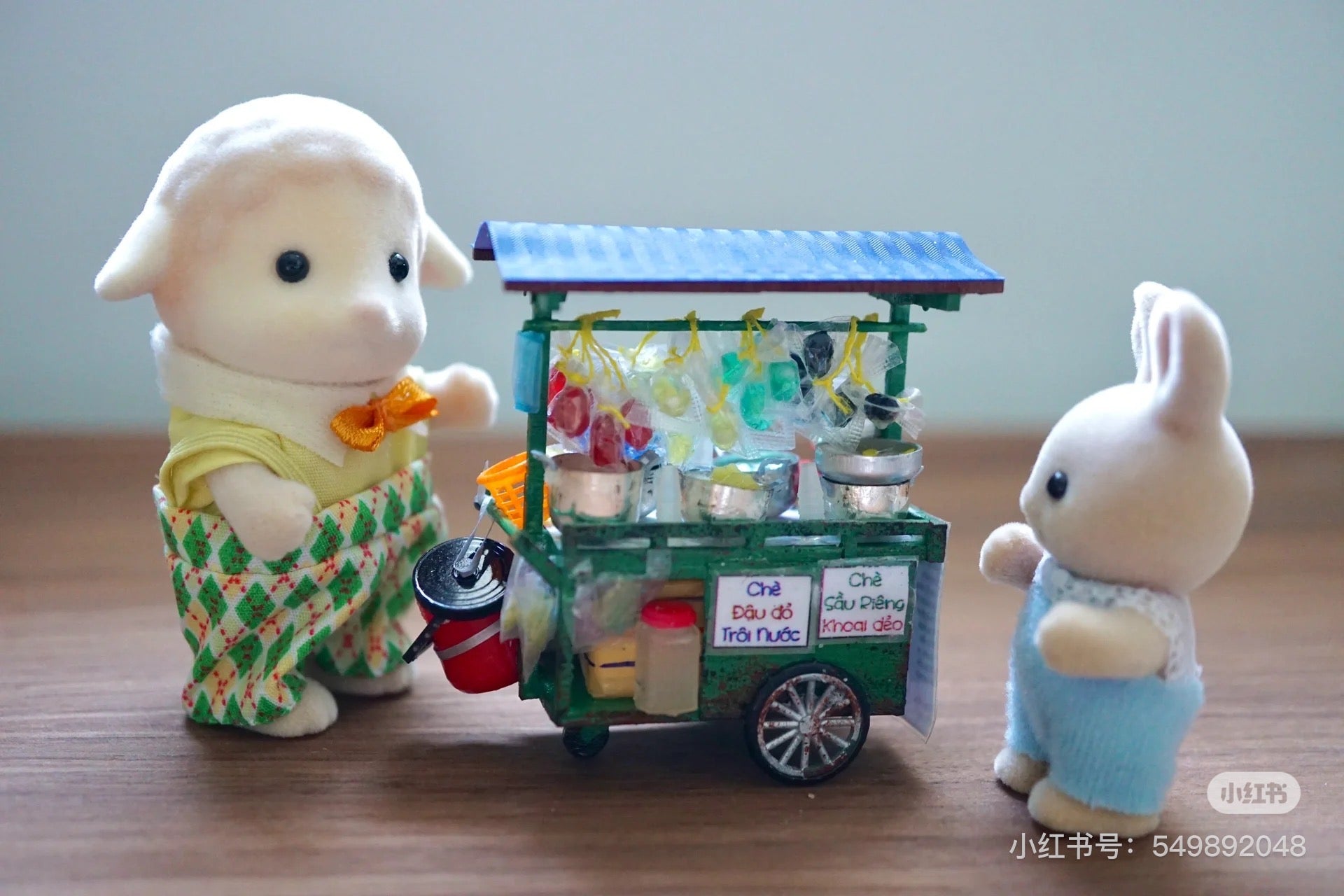 SylvanianFamilies森贝儿家族｜Sheep Family绵羊家族一家四口植绒站宝套组/玩具/过家家5619