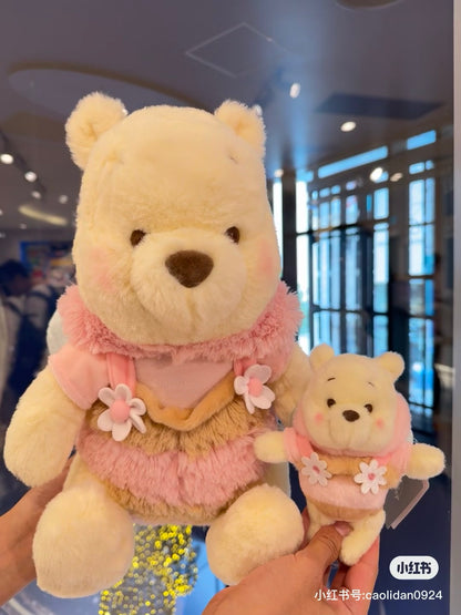 Disney｜2024 HONEY DAY 超萌粉嫩蜜蜂噗噗公仔/玩偶/挂件/可脱帽｜M約高さ39×幅28×奥行き22cm/挂件約 高さ19×幅13.5×奥行き8cm