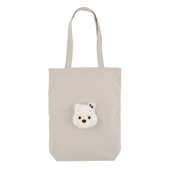 Disney｜2023 Winnie the pooh小熊维尼White pooh白色冬日限定噗噗头托特包｜高さ約38.5×幅30×奥行き16.5(cm)
