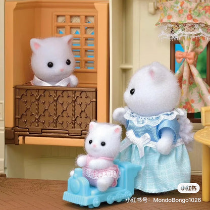 SylvanianFamilies森贝儿家族｜Persian Cat Twins 波斯猫双胞胎宝宝推车套组/玩具/过家家5457