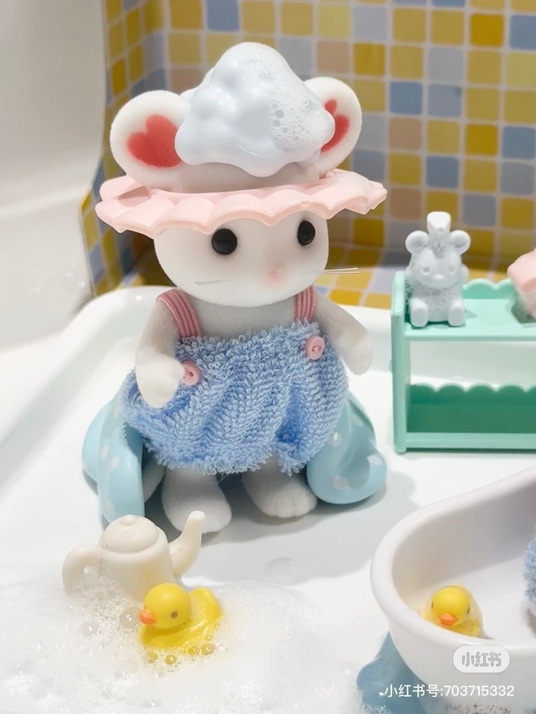 SylvanianFamilies｜Bath Time Set Together -Marshmallow Mouse 5805