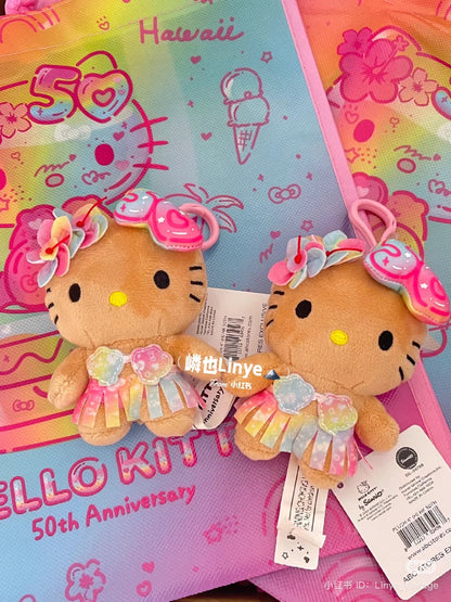 HelloKitty凯蒂猫｜HAWAII夏威夷黑皮kitty50周年限定挂件/包挂