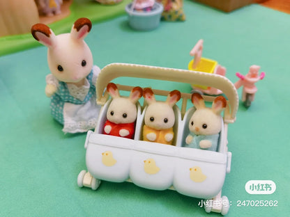 SylvanianFamilies森贝儿家族｜Triplets Stroller三胞胎小鼻嘎婴儿推车/玩具/过家家/不含公仔5533